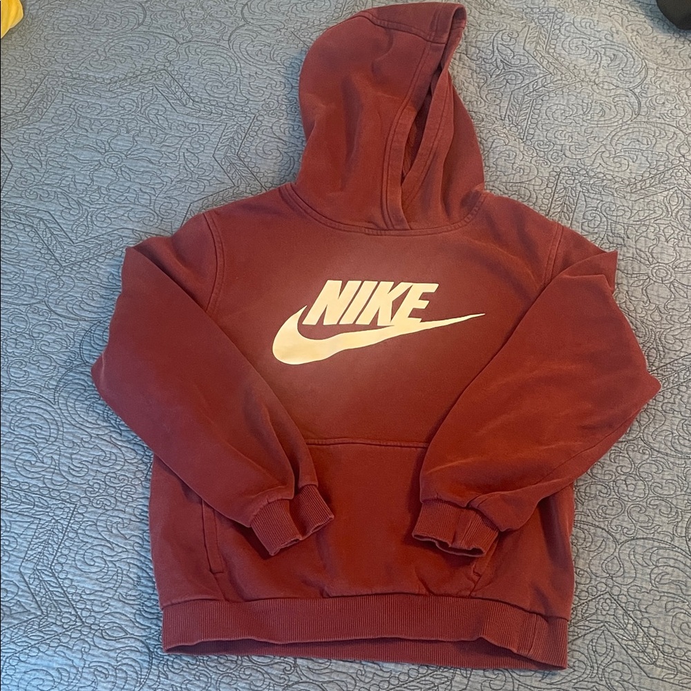 Nike Maroon Hoodie with White Logo